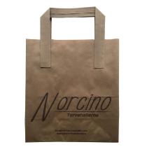 Block bottom bag 6ltr L180xW105xH230mm with print Brown NORCINO product photo