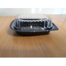 Sushi tray 300 ml 177x148x57 mm PP Black w/High lid Small product photo