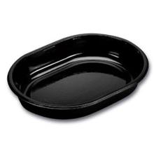 Tray 1-compartment 1000 ml 238x176x40 mm Oval CPET Black product photo