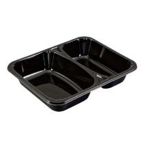 Tray 2-compartment 2227-2K 450/610 ml 227x178x43 mm CPET Black product photo