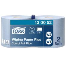 Wiping roll Industry Tork Plus W1/W2 2-layer &Oslash;26.2cm W23.5cmxL255m Mix FSC Blue product photo