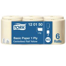 Towel roll Tork Basic M2 midi 1-ply 300 m without Sleeve Unperforated Yellow product photo