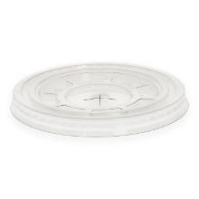 Plastic lid Verive flat &Oslash;95xH5mm with cross for straw RPET clear product photo