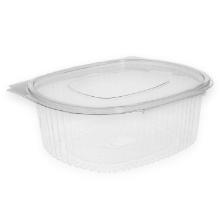 Plastic cup Verive 750 ml oval hinged lid 172x144x62 mm RPET Clear product photo