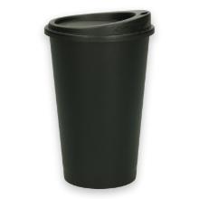 Coffee cup and lid Verive 400ml &Oslash;79mm H147mm plastic PP reusable black product photo
