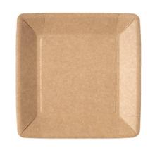 Paper plate Verive L18xW18cm Cardboard Collar uncoated Brown product photo