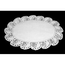 Kagepapir 27x36 cm oval udstanset hvid product photo