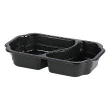 Tray 2-compartment Take Away 1/4 GN 700/400 ml 250x159x45 mm PP Black product photo