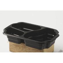 Tray 3-compartment Take Away 1/4 GN 550/350/200 ml 250x159x48 mm PP Black product photo