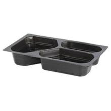 Bakke 3-rum 1/4 GN 210/380/500 ml 265x162x45 mm PP Sort product photo