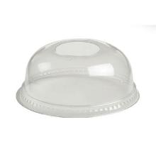Plastic lid &Oslash;78 mm Dome with hole for straws PET Clear product photo