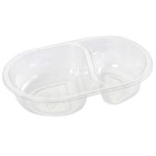 Tray 2-compartment 275/155 ml 176x116x40 mm Oval APET Clear product photo