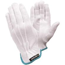Handske str 10 Str&aring;lesyet uden Dotter Bomuld Hvid/Turkis product photo