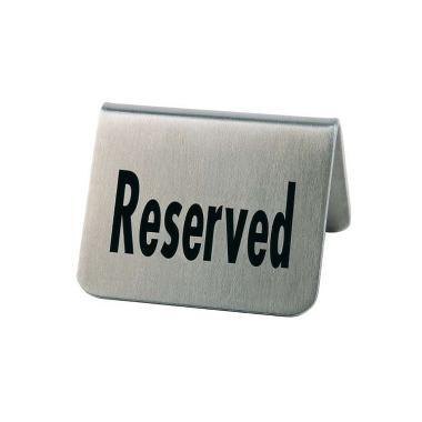 Table sign RESERVED Stainless steel/Black writing - Signs, boards and ...