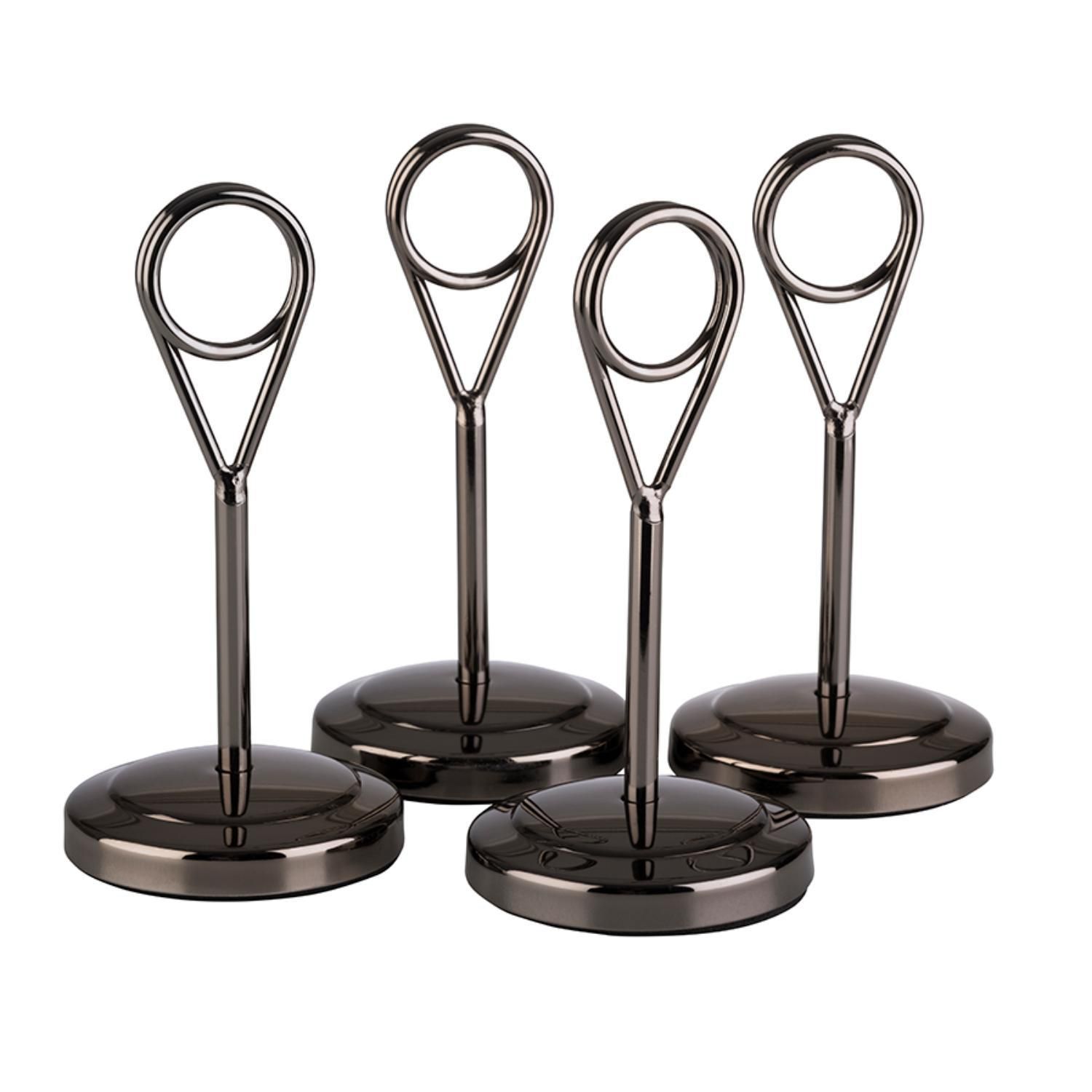 Menukortholder inkl. 20 kort. Ø5xH10.5 cm. Sort metal,4 stk/pk