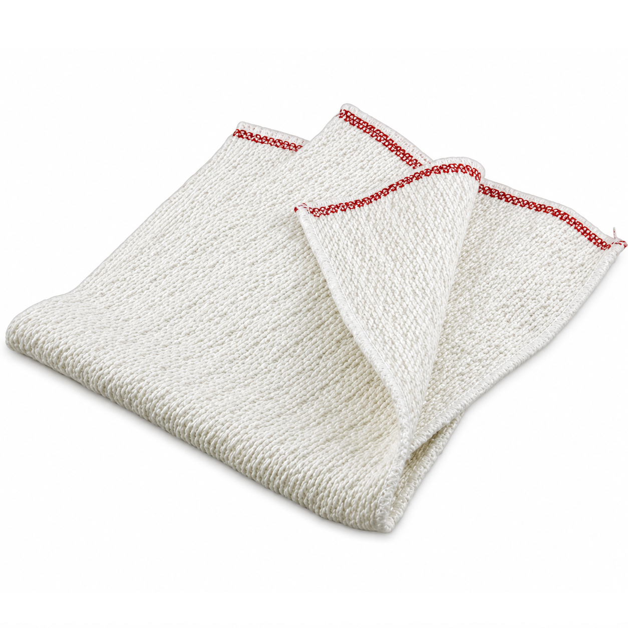 Gulvklud Vaffelvævet 50x45cm Öko-tex Hvid/Rød Ubleget,1 stk