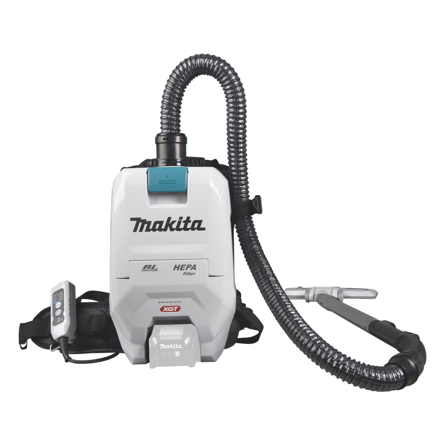 Rygstøvsuger Makita XGT 40V 2ltr 3.9kg m. Rengøringskit u. Lader/Batteri,stk