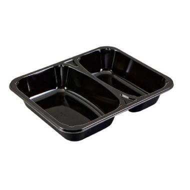 Bakke 2-rum 2227-2K 227x178x43 mm CPET Sort OMPAK 4 ps x 90 stk/krt,4 pk x 90 stk/krt