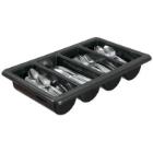 Cutlery box 1/1 GN 53x32.5x10 cm 4-compartment Black product photo