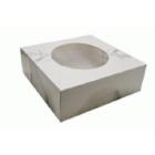 Cake box hinged lid S-Line L330xW330xH115mm cardboard with window in PLA and ope product photo