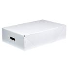 Papkasse l&aring;g 585x385x170 mm med H&aring;ndtag Massiv pap Hvid/Brun product photo