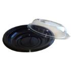 Salad bowl Bowl 800 ml &Oslash;225x44 mm with lid APET Black product photo