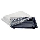 Sushibakke 190x130x40 mm PS Sort/Klart l&aring;g product photo