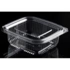 Plastic cup Catersource 250 ml 85x97x41 mm square hinged lid RPET Clear product photo