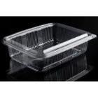 Plastb&aelig;ger Catersource 1250 ml 140x195x60 mm firkantet h&aelig;ngslet l&aring;g RPET Klar product photo