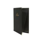 Menu Card holder A4 Securit classic shows 4 A4 pages Leather cover Black product photo