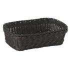 Bread basket 26.5x19xH7 cm Rectangular Strong wicker PP Black product photo