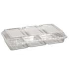 Sandwich tray 3-compartment 245x145x45 mm Hinged lid APET Clear product photo