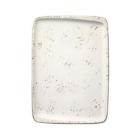 Plate Bonna Grain 36x25 cm Rectangular Porcelain White with Brown splash product photo
