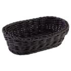 Bread basket 19x12x6 cm Oval Strong wicker PP Black product photo