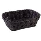 Bread basket 19x13x6 cm Rectangular Strong wicker PP Black product photo