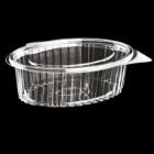 Plastic cup Catersource 500 ml 127x160x57 mm Oval Hinged lid RPET Clear product photo