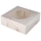 Cake box hinged lid S-Line L220xW220xH100mm cardboard with window in PLA and ope product photo