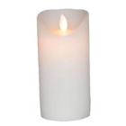 LED bloklys &Oslash;75xH150mm Paraffin med bev&aelig;gelig flamme Hvid product photo