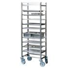 Stikvogn 11 stik 38.5x55x163 cm med 1 Svingstop Rustfri st&aring;l til 1/1 GN product photo