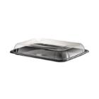 Plastbakke 1-rum 460x300 mm sort fad med l&oslash;st klart l&aring;g RPET product photo