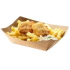 French Fries Tray L137xW86xH52mm Kraft/Cardboard/PLA Brown product photo