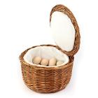 Basket &Oslash;26x17 cm with fabric insert Rattan Braid Brown for Eggs product photo
