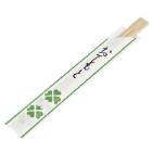 Chopsticks 2-pack 210 mm bamboo in open bag with green print product photo