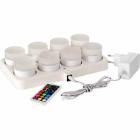 LED lys 8 lys og 1 oplader med fjernbetjening og farveskift 13 timer product photo