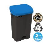 Waste container Nordic Recycle 50ltr black with blue lid pedal bin product photo