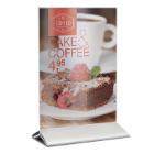 Skilt A5 Vertikalt Securit Akryl med fod af rustfri st&aring;l Klar product photo
