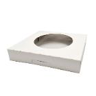Kage&aelig;ske h&aelig;ngslet l&aring;g smal L300xB300xH55mm pap med PE og rund rude hvid product photo
