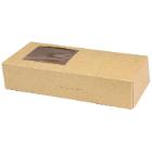 Cake box/Sushi box hinged lid L230xW105xH50mm cardboard with PE and window on th product photo