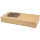Cake box/Sushi box hinged lid L320xW150xH50mm cardboard with PE and window on th product photo
