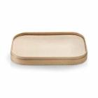 Cardboard lid 173x120x10 mm rectangular brown biodegradable kraft/PLA biocoating product photo